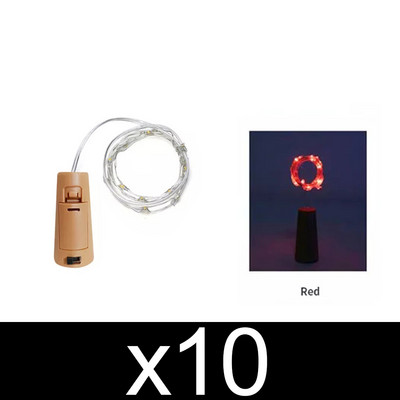 10 gab vīna pudeļu lampu virkne ūdensizturīga pasaku vītnes gaisma LR44 ar baterijām darbināma LED vara stieple Ziemassvētku gaismas bāra dekors