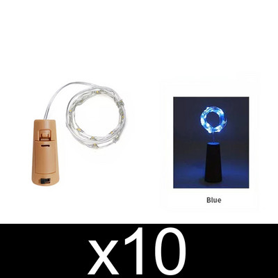10 gab vīna pudeļu lampu virkne ūdensizturīga pasaku vītnes gaisma LR44 ar baterijām darbināma LED vara stieple Ziemassvētku gaismas bāra dekors