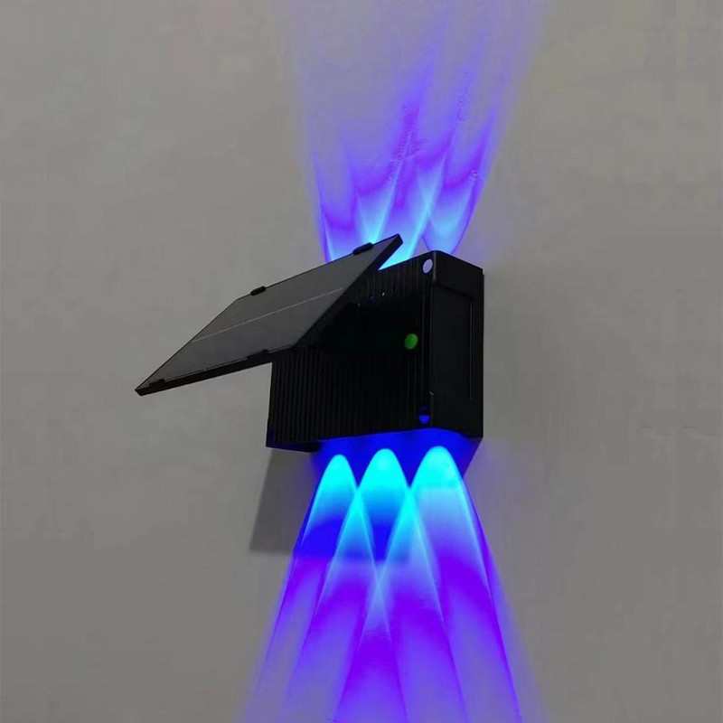 Lumini solare cu 6 LED-uri în sus și în jos Lumină solară în aer liber pentru trepte Iluminare impermeabilă pentru punte Iluminează lumina exterioară pentru veranda de grădină