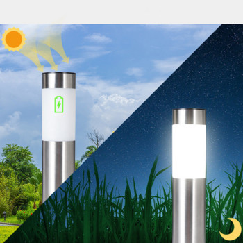 Από ανοξείδωτο ατσάλι ηλιακό LED φωτιστικό γκαζόν Εξωτερικό αδιάβροχο φως κήπου γκαζόν Φωτιστικά τοπίου Φωτιστικά κήπου Διακοσμητικό φως δρόμου
