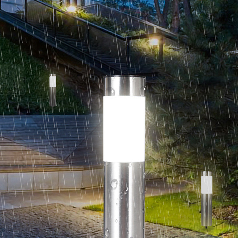 Rozsdamentes acél napelemes LED-es füves lámpa kültéri vízálló kerti pázsit lámpák tájlámpák kerti út díszítő lámpák