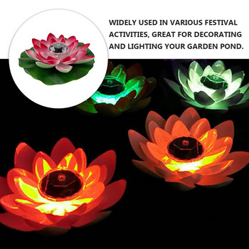Lotus Lights Pool Lamp Solar Artificiales Para Outdoor Flowers Floating