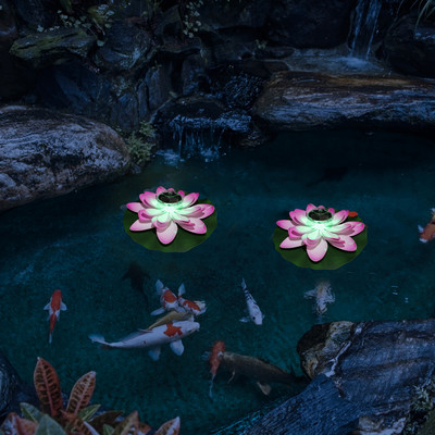Lotus Lights baseina lampa Saules mākslīgā Para āra ziedi peld