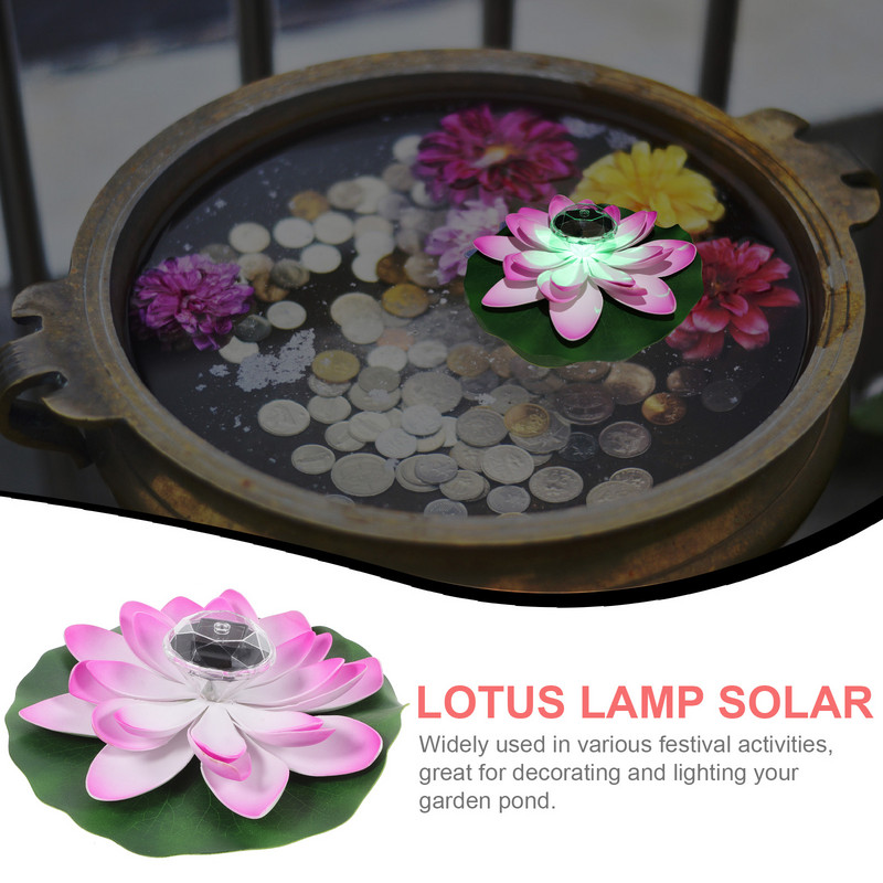 Lotus Lights baseina lampa Saules mākslīgā Para āra ziedi peld