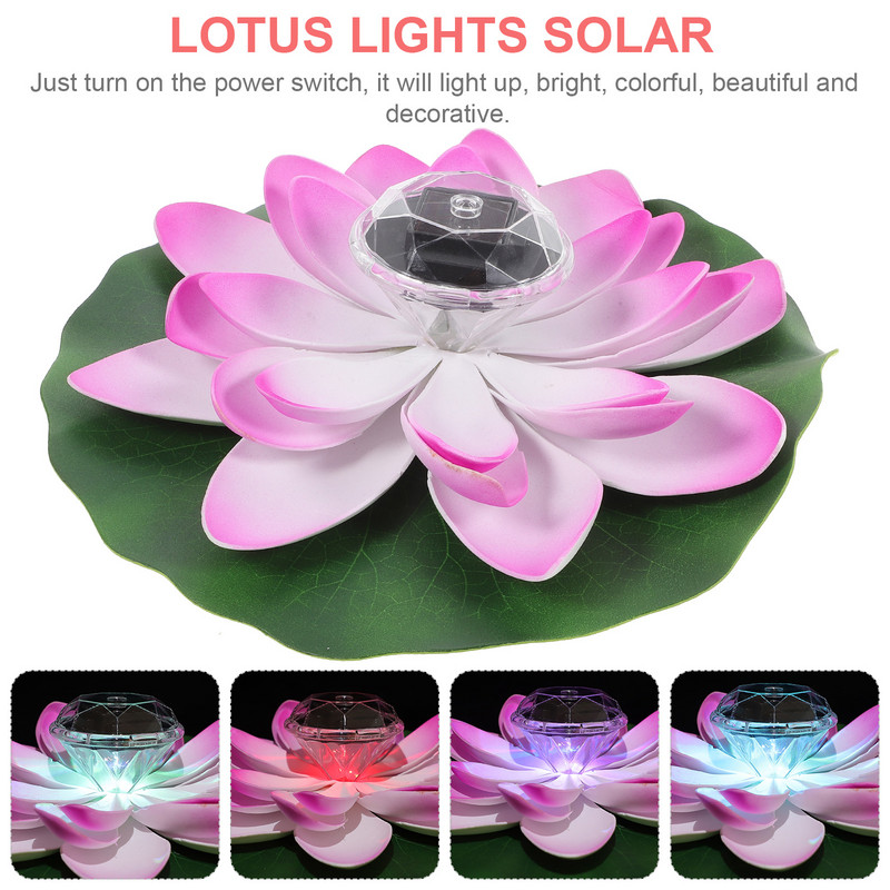 Lotus Lights baseina lampa Saules mākslīgā Para āra ziedi peld