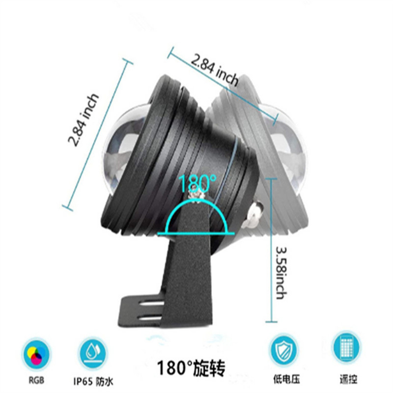 IP68 ūdensizturīgs Led dīķa gaisma zemūdens lampa RGB iegremdējama gaisma 10 W prožektors ar tālvadības pulti peldbaseina strūklakas dekorēšanai