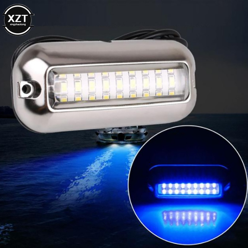 27LED nerūsējošā tērauda laivas transom gaismas zemūdens pontons jūras kuģu laivas piederumi Viegli ūdensizturīgi jūras gaismas piederumi