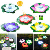 Ar saules enerģiju darbināma ziedu formas dīķa laternas gaisma peldošā LED gaisma āra ūdensnecaurlaidīga dārza baseina dekoratīvā apgaismojuma dārza lampa