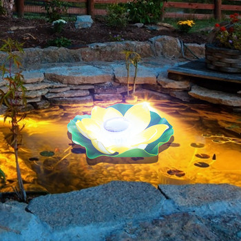 Φωτιστικό φαναριού σε σχήμα λουλουδιού με ηλιακή ενέργεια Πλωτό φως LED Εξωτερική αδιάβροχη πισίνα κήπου Διακοσμητικό φωτιστικό κήπου