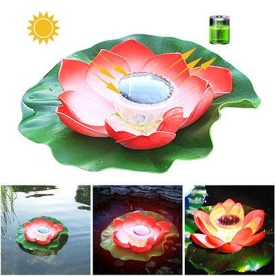 Ar saules enerģiju darbināma ziedu formas dīķa laternas gaisma peldošā LED gaisma āra ūdensnecaurlaidīga dārza baseina dekoratīvā apgaismojuma dārza lampa