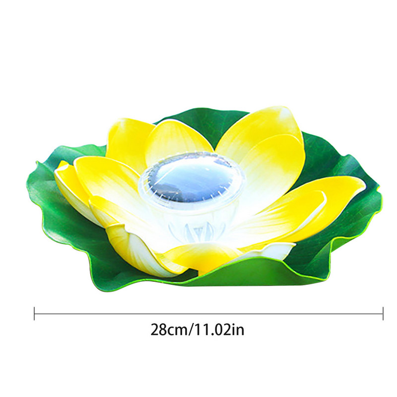 Ar saules enerģiju darbināma ziedu formas dīķa laternas gaisma peldošā LED gaisma āra ūdensnecaurlaidīga dārza baseina dekoratīvā apgaismojuma dārza lampa