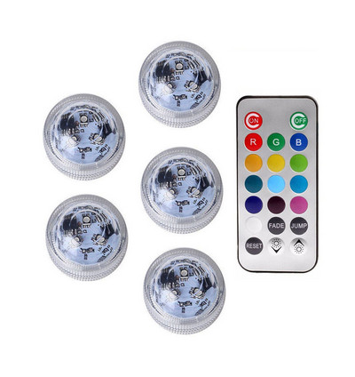 Távirányító 3 LED RGB merülő LED lámpa elemmel működő víz alatti lámpák váza tál parti tó kerti dekorációhoz
