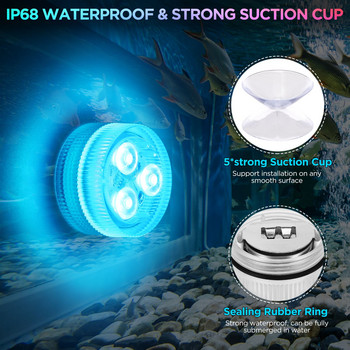 Осветление за басейн Подводно осветление за плувен басейн Безжична потопяема LED светлина IP68 Външен прожектор за езерце с аквариумни рибки