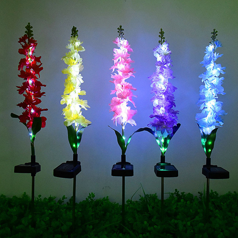 2gab saules LED hiacintes ziedu gaisma IP65 pagalma dekoratīvie hiacintes gaismas ornamenti 600mAh āra apgaismojums pagalma zāliena dekors