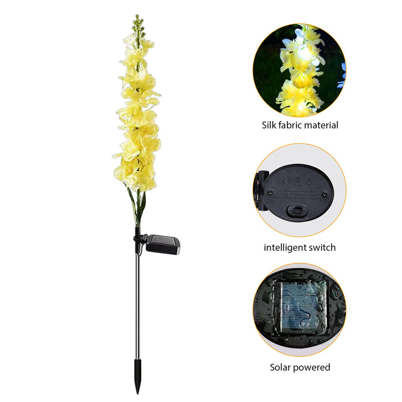 2gab saules LED hiacintes ziedu gaisma IP65 pagalma dekoratīvie hiacintes gaismas ornamenti 600mAh āra apgaismojums pagalma zāliena dekors