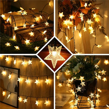 Solar Star String Lights 8 Modes Solar Powered Twinkle Fairy Lights Αδιάβροχο Star Light για Χριστουγεννιάτικο γκαζόν σε εξωτερικούς κήπους