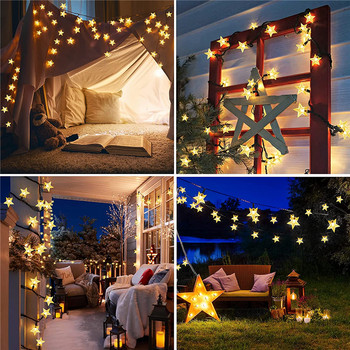 Solar Star String Lights 8 Modes Solar Powered Twinkle Fairy Lights Αδιάβροχο Star Light για Χριστουγεννιάτικο γκαζόν σε εξωτερικούς κήπους