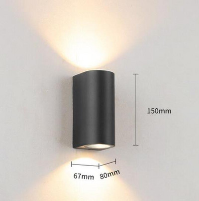 Led fali lámpa alumínium kültéri IP65 vízálló fal Fénytechnika világítás kerítés kert megyei villa veranda lámpa