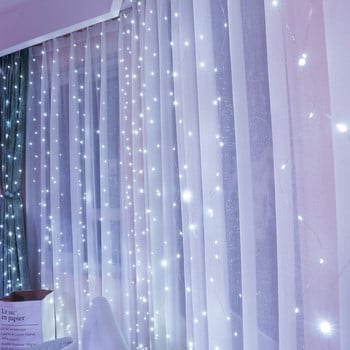 3M LED Κουρτίνα Fairy Lights Τηλεχειριστήριο USB String Lights Χριστουγεννιάτικη διακόσμηση για πάρτι κρεβατοκάμαρας σπιτιού Γιορτινά φώτα Navidad