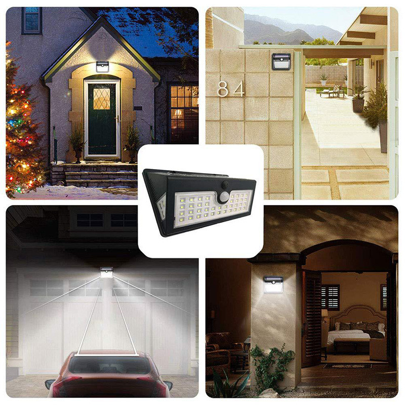 Kültéri napelemes LED-es mozgásérzékelő Vízálló napfény Kerti dekoráció Utcai lámpák Vízálló napelemes fali lámpa