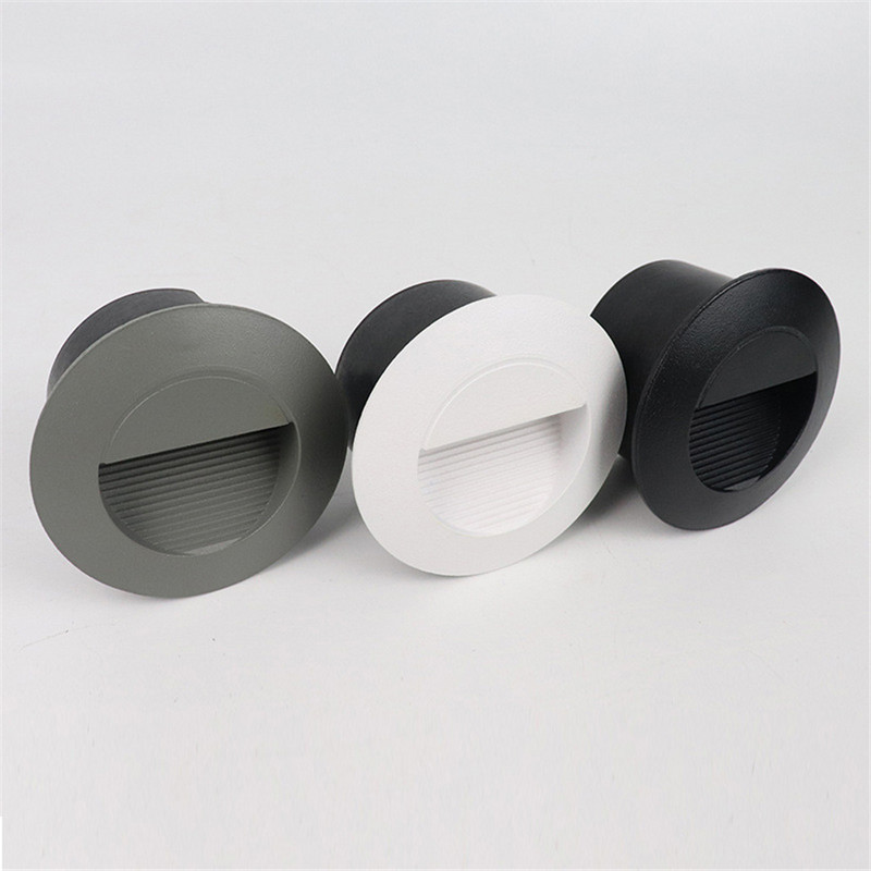 BEIAIDI apaļa ūdensnecaurlaidīga Led kāpņu kāpņu gaisma, padziļināta LED pēdu gaisma āra dārza lieveņa celiņa kāpņu telpas sienas stūra lampa