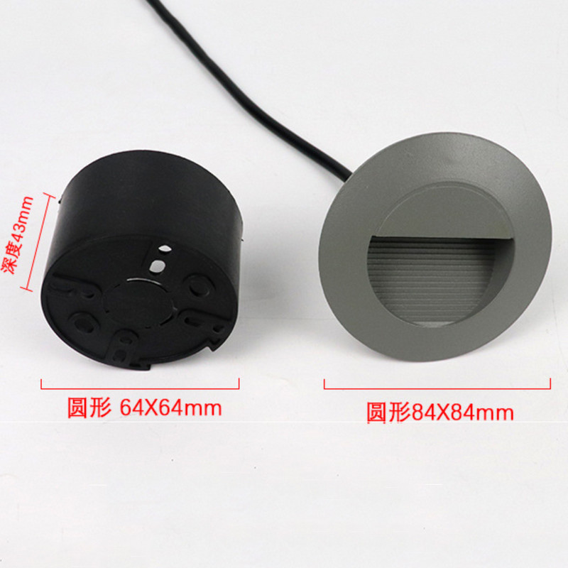 BEIAIDI apaļa ūdensnecaurlaidīga Led kāpņu kāpņu gaisma, padziļināta LED pēdu gaisma āra dārza lieveņa celiņa kāpņu telpas sienas stūra lampa