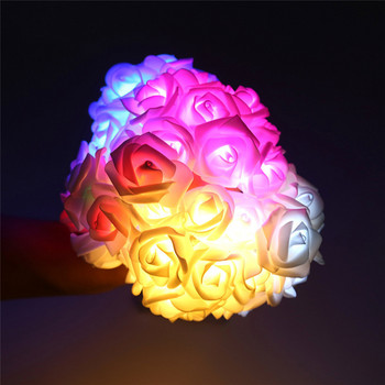 Τριαντάφυλλο λουλούδι String Lights USB/Μπαταρία Μπουκέτο τεχνητού λουλουδιού γιρλάντα για διακόσμηση γάμου