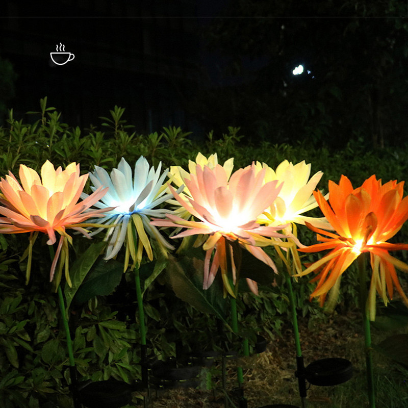 Solar Epiphyllum Oxypetalum āra ūdensizturīgi ziedi zāliena lampas dārza stabu celiņa apgaismojums iekšpagalma pagalma svētku dekorēšanai