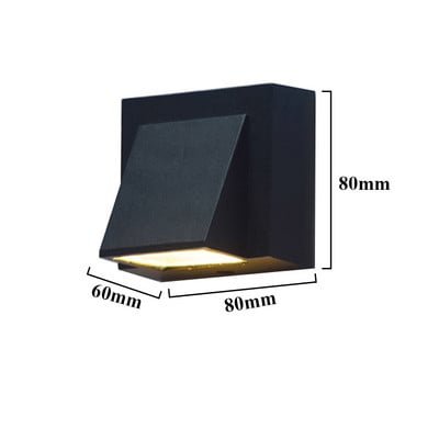 3W 6W āra ūdensnecaurlaidīgs LED sienas gaismeklis Balkona koridors Step Sienas lampa Villa Viesnīcas ēka Ārējais Sienas Gaisma