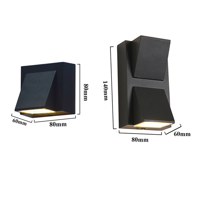 3W 6W āra ūdensnecaurlaidīgs LED sienas gaismeklis Balkona koridors Step Sienas lampa Villa Viesnīcas ēka Ārējais Sienas Gaisma