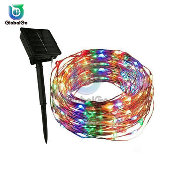 100 LED Ηλιακό φως Αδιάβροχο Fairy Garland Lights String Εξωτερική Χριστουγεννιάτικη γιορτή Χριστουγεννιάτικο πάρτι γάμου ηλιακό φωτιστικό διακόσμηση