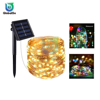 100 LED Ηλιακό φως Αδιάβροχο Fairy Garland Lights String Εξωτερική Χριστουγεννιάτικη γιορτή Χριστουγεννιάτικο πάρτι γάμου ηλιακό φωτιστικό διακόσμηση