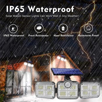 Solar Lights Outdoor 182/112 LED Φωτιστικό τοίχου με ρυθμιζόμενες κεφαλές ασφαλείας LED Floodlight IP66 Αδιάβροχο με 3 λειτουργίες λειτουργίας