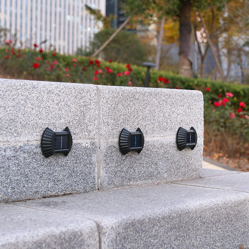 4vnt saulės laiptų šviestuvas lauko LED sieninis šviestuvas, vandeniui atsparus saulės elementas, skirtas sodo gatvės lempai lauko apšvietimo reikmenims