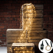 Ūdenskrituma pasaku gaismas, 10 šķiedru 200 LED spraudnis vara stieple LED stīgu gaismas ūdenskrituma vīnogulāju stīgu gaismas laistīšanas kannu gaismas