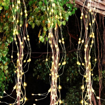 Waterfall Fairy Lights, 10 Strands 200LED Plug in Χάλκινο σύρμα LED String Lights Waterfall Vine String Lights Φώτα ποτισίματος