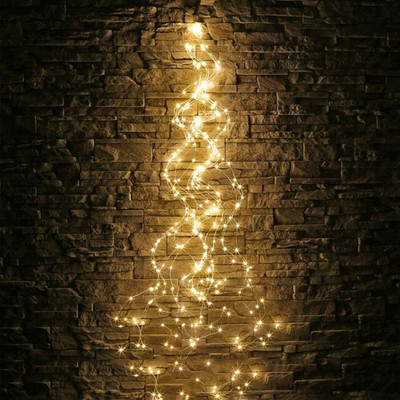 Ūdenskrituma pasaku gaismas, 10 šķiedru 200 LED spraudnis vara stieple LED stīgu gaismas ūdenskrituma vīnogulāju stīgu gaismas laistīšanas kannu gaismas