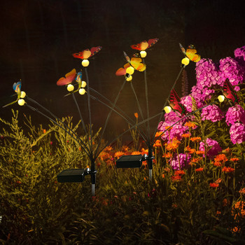 Solar Firefly Butterfly Φωτιστικό αυλής Iron Wire Dynamic Lawn Lamp 20-30hLightingΑδιάβροχο για Φωτισμός γιορτής στον κήπο
