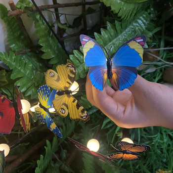 Слънчева светулка Пеперуда Дворна лампа Желязна тел Динамична лампа за морава 20-30 часа ОсветлениеВодоустойчиво за градинско празнично фестивално осветление