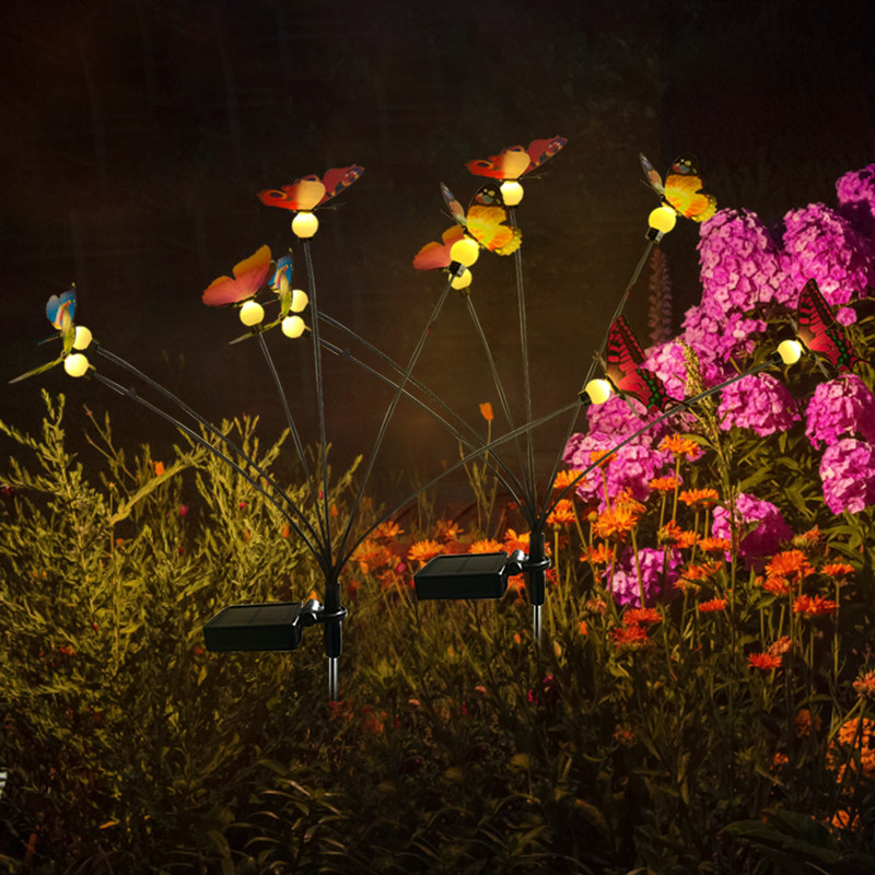 Solarna krijesnica leptir dvorišna svjetiljka željezna žica dinamička lampa za travnjak 20-30h Rasvjeta Vodootporna za vrtnu rasvjetu za blagdane