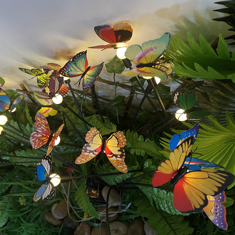 Solarna krijesnica leptir dvorišna svjetiljka željezna žica dinamička lampa za travnjak 20-30h Rasvjeta Vodootporna za vrtnu rasvjetu za blagdane