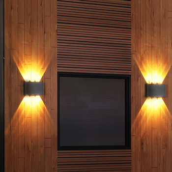 LED водоустойчива стенна лампа Външна градина Двор Вътрешна спалня Всекидневна Декоративно осветление Алуминиева стенна лампа LP-083