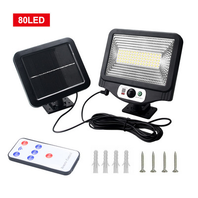 80/128/216/225 LED εξωτερικού χώρου ηλιακό φως τοίχου Φωτιστικό κήπου σε χωριστό στυλ Ανθρώπινο σώμα Επαγωγικό φως δρόμου Φωτιστικό τοίχου τηλεχειριστηρίου