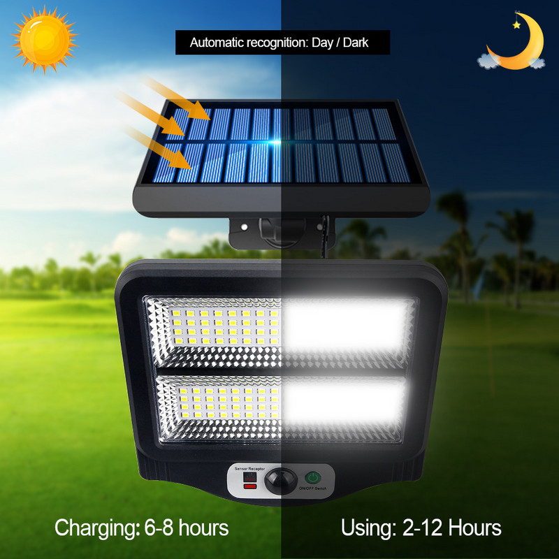 80/128/216/225 LED εξωτερικού χώρου ηλιακό φως τοίχου Φωτιστικό κήπου σε χωριστό στυλ Ανθρώπινο σώμα Επαγωγικό φως δρόμου Φωτιστικό τοίχου τηλεχειριστηρίου