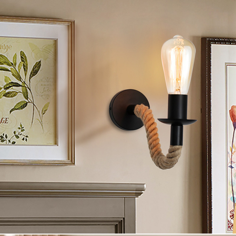 Retro fali lámpa fa terasz lámpa E27 110V 220V beltéri loft kültéri folyosó fali lámpák ipari égő éjjeli lámpa