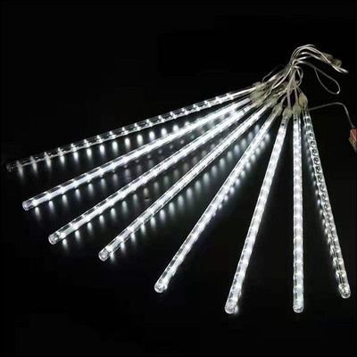 30CM 8Tubes Meteor Duša Lietus Led String Lights Ielu vītnes Ramadāna gaismas Dārza gaismas āra kāzu svētku apgaismojums