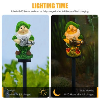 Cartoon Solar Lawn Walkway Lighting Εύκολη εγκατάσταση Διακοσμητικό μονοπάτι Landscape Lights Swing Intelligent Sensor for Courtyard