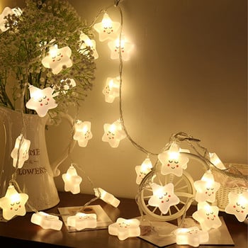 LED Star Lights Smile Star Night Lights String Lights Διακόσμηση Μπαταρία/USB Recharge Διακοσμήσεις υπνοδωματίου Λάμπες δώρου για παιδιά