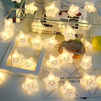 LED Star Lights Smile Star Night Lights String Lights Διακόσμηση Μπαταρία/USB Recharge Διακοσμήσεις υπνοδωματίου Λάμπες δώρου για παιδιά