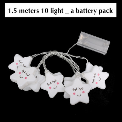 LED Star Lights Smile Star Night Lights String Lights Διακόσμηση Μπαταρία/USB Recharge Διακοσμήσεις υπνοδωματίου Λάμπες δώρου για παιδιά